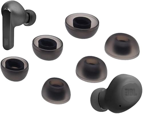 Compatible with JBL Vibe Buds Ear Tips, Replacement S/M/L 3 Size Soft Rubber Silicone Flexible Eartips Gel Skin Cover Fit in Case Compatible with JBL Live Pro 2 / Live Free 2 - Black on Amazon.ae - Price Tracker