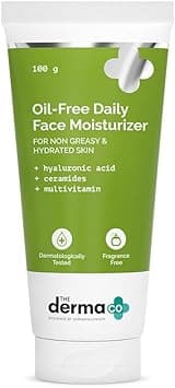 The Derma Co Oil-Free Daily Face Long-Lasting Moisturizer with Hyaluronic Acid, Ceramides & Multivitamins, Quick Absorbing & Lightweight for Oily & Combination Skin | Strengthens Skin Barrier, 100g on Amazon.ae - Price Tracker