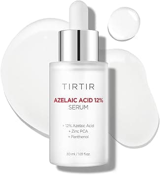 TIRTIR Azelaic Acid 12% Serum for Blemish-Prone Skin - Lightweight Hydrating Formula with Zinc PCA & Hyal-ZIP, Non-Comedogenic, Fragrance-Free, 30ml / 1.01 Fl Oz على Amazon.ae - متتبع الأسعار