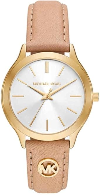 Michael Kors Slim Runway Watch für Damen, 38mm Quarz-Dreizeigerwerk mit Lederarmband on Amazon.ae - Price Tracker