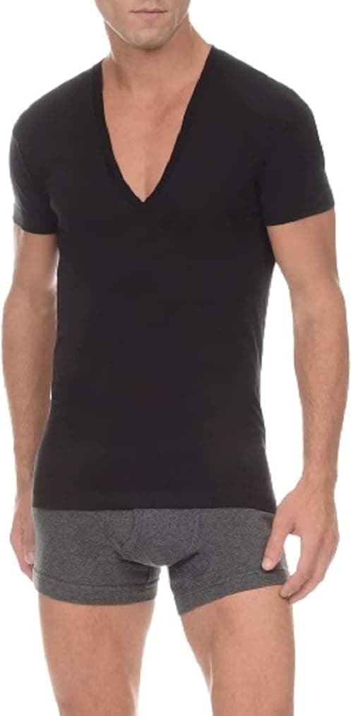 2(X) IST Men's Pima Cotton Slim Fit Deep V-Neck T-Shirt Underwear on Amazon.ae - Price Tracker