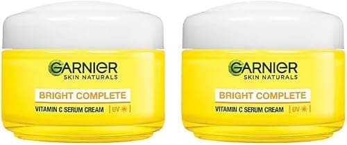 Garnier Bright Complete Vitamin C Serum Cream UV, 45g (pack of-2)(90g) on Amazon - Best Deal Finder