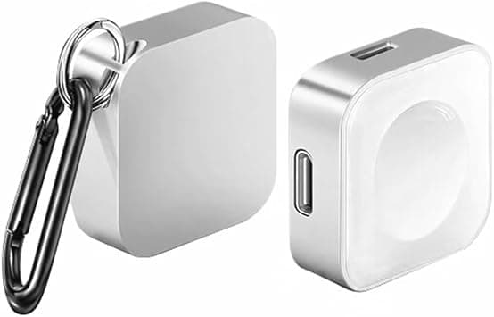 Charger for Apple Watch Support Lightning USB C,5W Magnetic Wireless Fast Charging iWatch Charger Type C Travel Keychain for iWatch Series Ultra 3/11/10/9/8/7/6/SE3/SE2/5/4/3/2-silvery Portable on Amazon.ae - Price Tracker