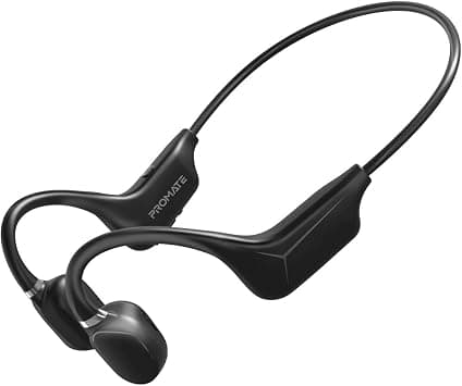 Promate Bone Conduction Headphones, Bluetooth 5.0 Wireless Open Ear Lightweight Headphones with Built-in Mic, Sweatproof and Button Controls for iPhone 13, Samsung Galaxy S22, Gym, Office Ripple Black على Amazon.ae - متتبع الأسعار
