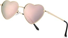 Polarized Heart Sunglasses for Women Fashion Lovely Style Metal Frame UV400 Protection Lens - Amazon.ae Price Tracker