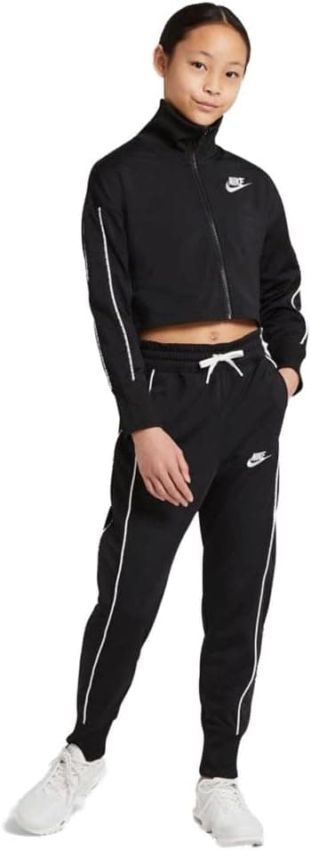 Nike Kids Girl's High-Waisted Track Suit (Little Kids/Big Kids) Black/White/White LG (14-16 Big Kids) on Amazon.ae - Price Tracker