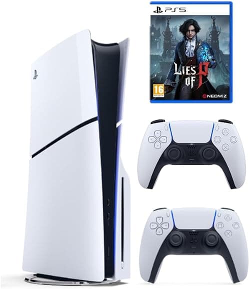 Sony PlayStation 5 Slim Disc Console with Extra Dualsense White Controller and LIES OF P - PS5 - International Version على Amazon.ae - متتبع الأسعار