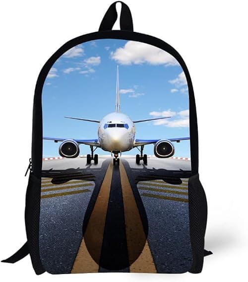 Plane Backpack 17 Inch Student Book Bag for Kids Boys Mens Aircraft Design on Amazon.ae - Price Tracker