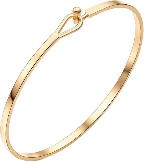 Dainty Gold Bar Bracelet for Women Simple Delicate Thin Cuff Bangle Hook Bracelet 18K Gold Plated Handmade Minimalist Jewelry on Amazon.ae - Price Tracker