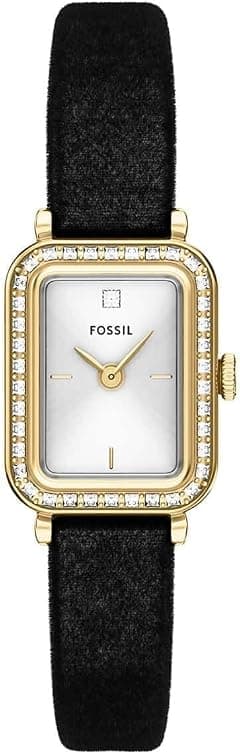 Fossil ES5437 Raquel Analog Wrist Watch for Women, 18 mm Case Size, Gold-Tone/Velvet Black - Amazon.sa Price Tracker