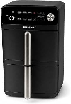 Air Fryer 10 Litres with Double Basket (5 L + 5 L), 2 Cooking Grates Including for 4 Foods, Airfryer XXL with 6 Programmes, Dual Zone Technology, Touch Display, Oil-Free and Energy Saving on Amazon - Best Deal Finder