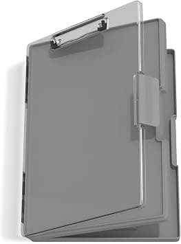 Hongri Clipboard with Storage, Grey 8.5 x 11 Folder Nursing Side Opening, Heavy Duty with Dual Compartment, Dry Erase Clear Cover, Smooth Writing for Teachers, Classroom, Office & School Supplies - Amazon.ae Price Tracker