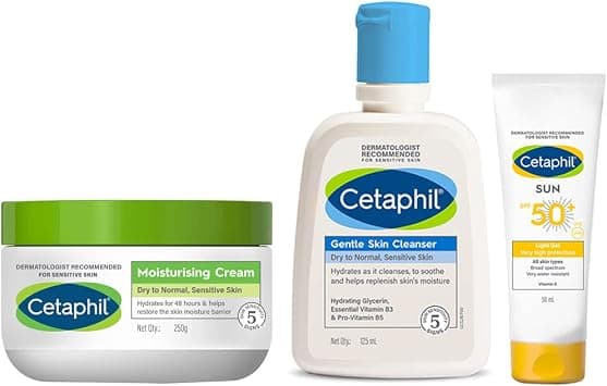 Galderma Cetaphil Dry Skin Combo | Gentle Skin Cleanser, Moisturising Cream & Sun Protection Cream على Amazon.ae - متتبع الأسعار