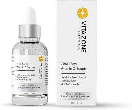 VITAZONE Citra Glow Vitamin C Serum with Ascorbic Acid & Hyaluronic Acid for brighter, smoother, hydrated skin (30ml) على Amazon.ae - متتبع الأسعار