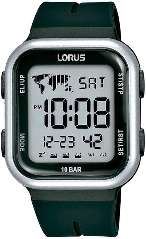 Lorus Men's Digital Quartz Watch with Silicone Strap R2351PX9, Black, Classic on Amazon.ae - Price Tracker