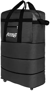 YU WELL Expandable Rolling Duffle Bag Wheeled Luggage Foldable Suitcase (Duffle Bag/Wheels, Black, Large/3 Layer) on Amazon.ae - Price Tracker
