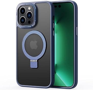 Magnetic Case Compatible with iPhone 15 Plus,Translucent Matte Back Non-slip Phone Cover Protective Shockproof with Stand,Blue على Amazon.ae - متتبع الأسعار