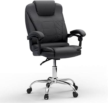 Mahmayi UT-C417A High Back PU Chair, Adjustable Height, 360 Degree Swivel, with Caster Wheel Support Ideal for Home and Office Black on Amazon.ae - Price Tracker