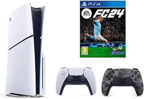 SIE Sony PlayStation 5 Slim Disc with Extra Dualsense Grey Camouflage Controller and FC24 - International Version على أمازون - دليلك لأفضل العروض