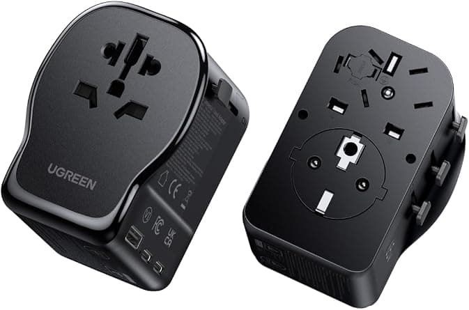 UGREEN GaN Universal Travel Adapter, 65W PD International Charger with 2 Type-C and 1 USB-A - Amazon.sa Price Tracker