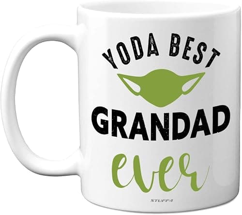 Yoda Best Mug - Grandad Fathers Day Mug Gifts, Birthday, Christmas Dinosaur Gifts, 11oz Ceramic Dishwasher Safe Coffe Mugs Cup, Grandad Gifts from Grandchildren, Cute Mugs, Funny Mugs, Made in UK on Amazon - Best Deal Finder