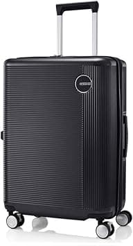American Tourister Gemina Pro V2 Suitcase, Check-In Size 65 cm, 4 Spinner Wheels, Hard Top, Polycarbonate, Black|TSA 008 Lock|DuoSaf™ Security Zipper|Expandable - 3 Years International Warranty on Amazon - Best Deal Finder