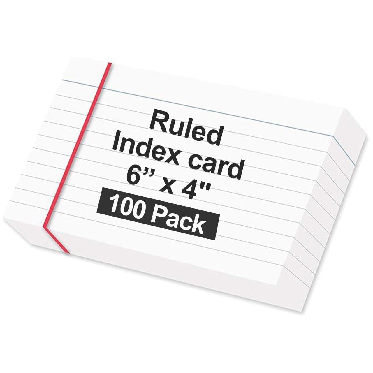 MARKQ Ruled index card, 100 Pack White Lined Record Cards for Office School Note making, List Making, Revision Flash Cards, 6” x 4", 240GSM on Amazon.ae - Price Tracker