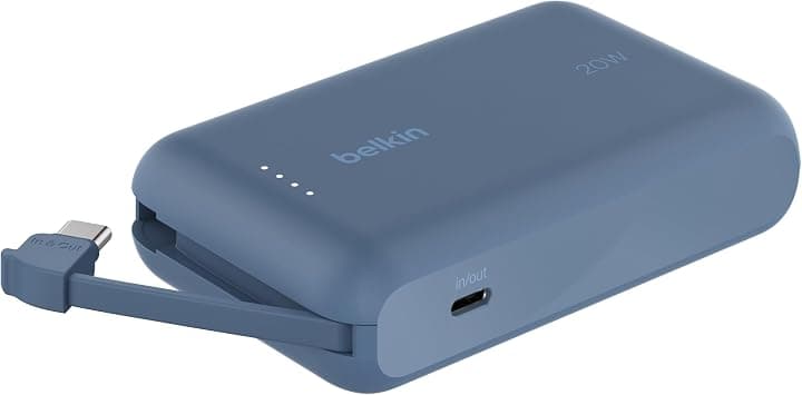 Belkin BoostCharge 10000mAh Power Bank with Integrated USB-C Cable - Blue on Amazon.ae - Price Tracker