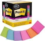 Post-it Super Sticky Notes, Assorted Bright Colors, 3 in x in, 15 Pads/Pack, 45 Sheets/Pad, 2x the Sticking Power, Recyclable (654-15SSCP) - Amazon.ae Price Tracker