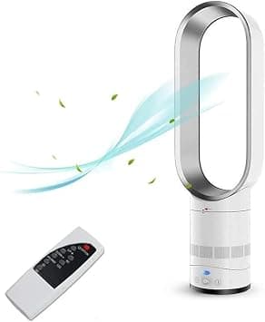 Bladeless Fan,Negative Ions Security Air Cooler Leafless Fan, Portable Super Quiet Air Multiplier Tower Fan,Remote Control Tower Fan for Home, Office, Bedroom Fan, Baby/Pink The New على Amazon.ae - متتبع الأسعار