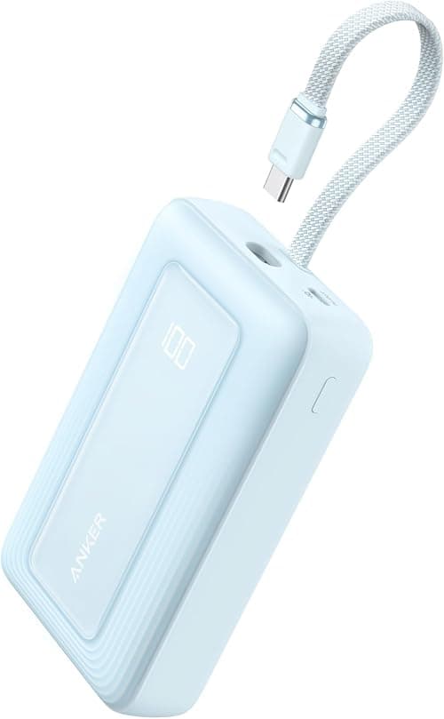 Anker Zolo Power Bank, 20,000mAh 30W High-Speed Portable Charger with Built-In USB-C Cable, Battery Pack For iPhone 17/17 Air/17 Pro/17 Pro Max/16 Series, Galaxy, and More (Blue, 20000 mAh) on Amazon.ae - Price Tracker