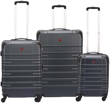 Wenger Amplar 3-Piece Hardside Check-In Luggage Trolley Set, Non-Expandable Travel Suitcases with Spinner Wheels and Telescopic Handle, Durable Lightweight Design, Sizes 53cm, 65cm & 75cm, Navy Blue on Amazon.ae - Price Tracker