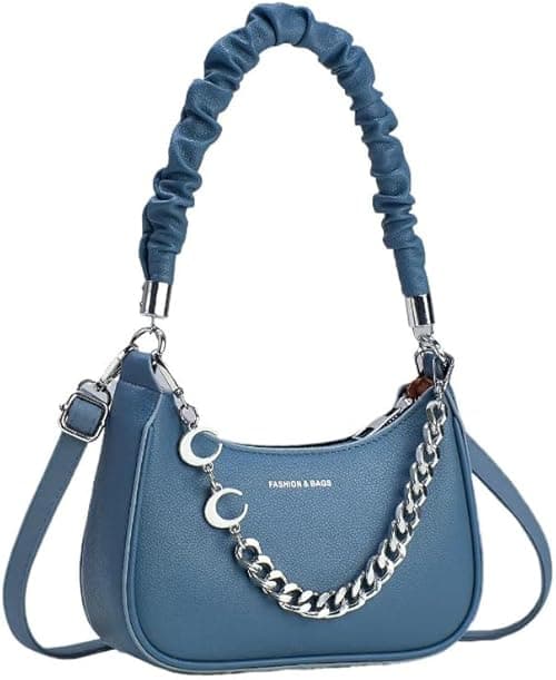 Women’s Handbag – Luxury Designer Shoulder & Crossbody Bag for Women | Premium PU Leather Ladies Handbag with Chain Detail & Ruched Handle | Elegant Small Fashion Purse on Amazon.ae - Price Tracker