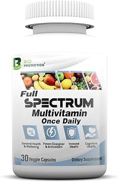 Bio Protection Full Spectrum Multivitamin, Daily Multivitamin Supplement with 11 Vitamins, 8 Minerals, Amino Acids and Herbal Extracts, Clean & Vegan-Friendly - 30 Veggie Capsules - Amazon.sa Price Tracker