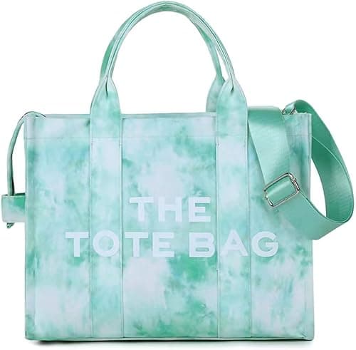 GLOD JORLEE Fashion Handag For Women Tote Bags - Denim Canvas Tote Messenger Bag Casual Large Capacity Tote Bag, Tie Dye Green, Medium on Amazon.ae - Price Tracker