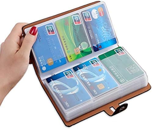RFID Credit Card Holder, Leather Business Card Organizer with 96 Card Slots, Credit Card Protector for Managing Your Different Cards and Important Documents to Prevent Loss or Damage on Amazon.ae - Price Tracker