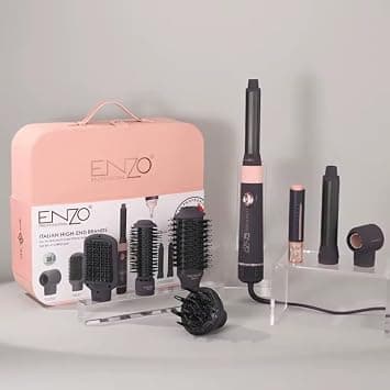 ENZO Professional 8-in-1 Multi Hair Styler, One Step Hair Dryer Brush, Hot Air Comb for Straightening, Curling and Drying على Amazon.ae - متتبع الأسعار