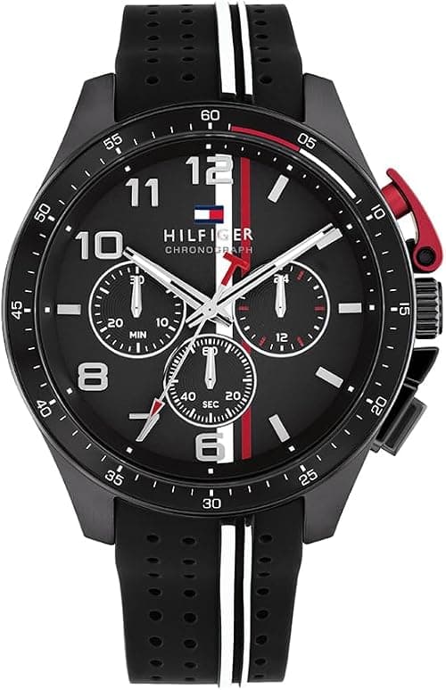 TOMMY HILFIGER MEN'S BLACK DIAL BLACK SILICONE STRAP WATCH - 1792168 on Amazon - Best Deal Finder