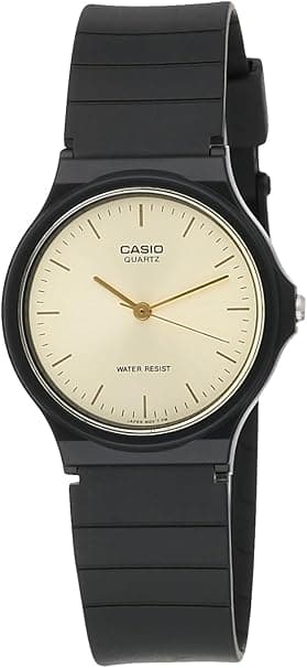 Casio Men's Watch - MQ-24-9ELDF Gold Dial, Black Band on Amazon.ae - Price Tracker