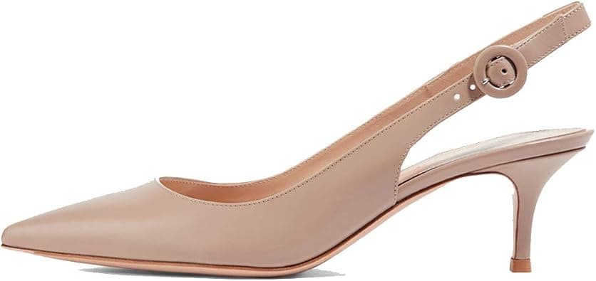 Divanne Slingback Pumps, Women's Pointed Toe Low Heel Sandals Slingback Strap Kitten Heel Pumps Evening Party Wedding Shoes on Amazon.ae - Price Tracker