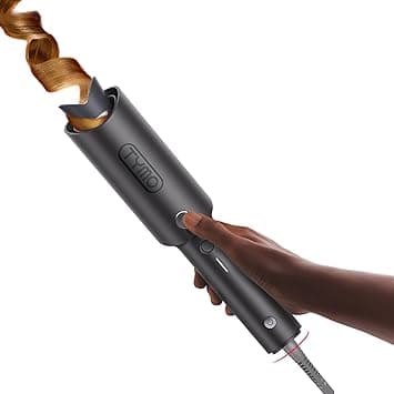 TYMO Automatic Rotating Curling Iron - TYMO CURLPRO Beach Waves Curling Wand, Portable Hair Curler, 500 Million Ionic, Dual Voltage & Lightweight for Travel, Ceramic Coating, Metallic Gray, 32mm on Amazon.ae - Price Tracker