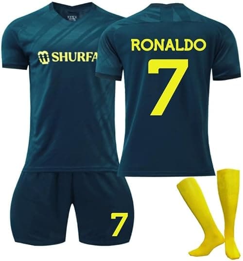 2022/23 Away ANF Football Jersey Kit– RONALDO #7 Signed Edition–Soccer Uniform Set with Shorts,Socks&Knee Pads–Athletic Training Gift for Men,Youth&Boys(16–3XL) on Amazon.ae - Price Tracker