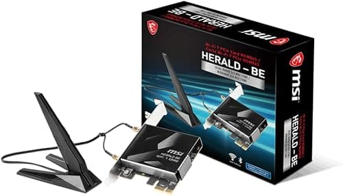 MSI Herald-BE WI-FI 7 MAX (Wi-Fi 7, 802.11BE, Bluetooth 5.4, PCIe, Multi-Link Operation Technology, External Antenna) على Amazon.ae - متتبع الأسعار