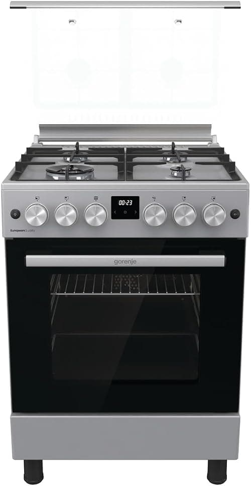 Gorenje 60 cm Freestanding Combi Cooker GK6C40S – 4-Burner Gas Hob & 71L Fan-Assisted Electric Oven with AquaClean & Cast Iron Pan Supports on Amazon.ae - Price Tracker