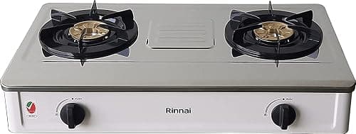 Rinnai 2 Burner Table Top Gas Stove, Full Safety Cooktop with Brass Pan Support for Heavy & Large Pots, Cooker with Stainless Steel Body, Detachable Top for Easy Cleaning, Made in Vietnam, RVE274HWS on Amazon.ae - Price Tracker
