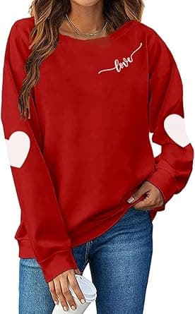 Ykomow Long Sleeve Valentines Shirts Women Plaid Love Heart Valentine's Sweatshirts Blouse Tops on Amazon.ae - Price Tracker