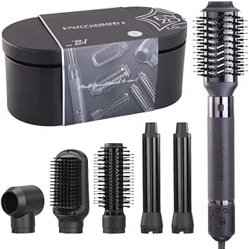 ENZO Professional B1 Luxurious 6-in-1 Hair Styler, 1500W BLDC Motor, Multifunctional Hot Air Brush with Attachments for Straightening, Curling, Volumizing, Professional Salon and Home Use (Black) on Amazon.ae - Price Tracker