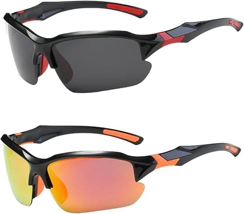 KASTWAVE Polarized Sunglasses, 2 Unisex Adult Polarized Sports Sunglasses for Men Women Cycling Baseball Running, Lightweight Frame UV Protection Sun Glasses for Golf on Amazon.ae - Price Tracker