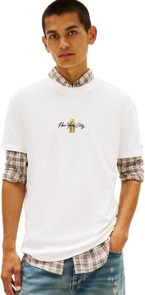 Tommy Jeans mens TJM REG SIGN BLOCK S S/S T-Shirt (pack of 1) on Amazon - Best Deal Finder