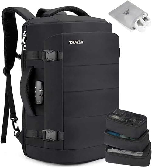Tzowla Travel Laptop Backpack for Men Women Flight Approved,40L Large Capacity Water Resistant Anti Theft Backpacks on Amazon.ae - Price Tracker